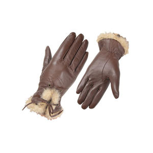 Gants d'hiver en cuir avec écran tactile pour textos Gants de conduite chauds en peau d'agneau pour les cadeaux de Noël - Product Image 1