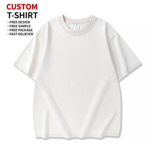 เสื้อยืดคอตตอนถักเนื้อหนาพิเศษทรงโอเวอร์ไซส์ 100% ลายพิมพ์วินเทจสไตล์สตรีทแวร์ฟอกสีแบบแอซิดวอช ทรงหลวมไหล่ตก - Product Image 3