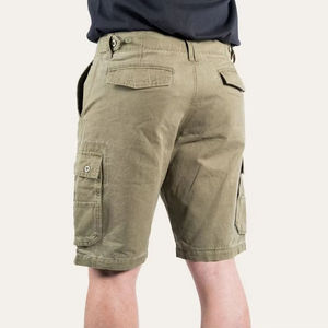 Pantalones cortos informales de cintura media para hombre, tejido de algodón, impermeables, antiarrugas, patrón sólido, multibolsillos para verano al aire libre - Product Image 6