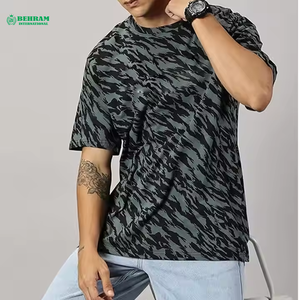 Camiseta Oversize para Hombre, Estilo Pakistaní, de Gran Venta, Holgada, de Poliéster/Algodón, Ecológica, Diseño con Estampado de Jungla, Moda Urbana - Product Image 3