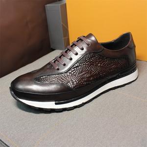 Chaussures en cuir avec empiècements élastiques et talon résistant à l'usure, chaussures à lacets pour hommes, chaussures habillées - Product Image 1