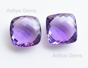 พลอยอเมทิสต์ธรรมชาติแบบแอฟริกันสำหรับเจ้าสาวอัญมณีทรงหลวมตัดเข้ามุมสีม่วง - Product Image 4