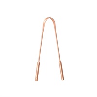 Grattoir à langue en forme de U en cuivre pur durable Outil de nettoyage d'hygiène buccale ayurvédique écologique Design moderne et élégant pour la fraîcheur