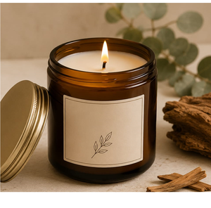 Vela Aromática Premium con Fragancia de Amarula y Sándalo en Elegante Frasco de Vidrio con Aroma Duradero para Decoración del Hogar o Regalo - Product Image 1
