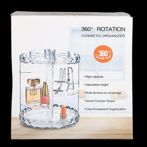 Acrylic Cosmetic <b>Makeup</b> Organizer Storage <b>Box</b> With 360 Rotation - White - Product Image 3