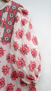 Robe de Cocktail modeste à col en v pour femmes manches courtes et coupe ample tissu rayonne caftan gitane bouton décoration Tie Dye Style - Product Image 4
