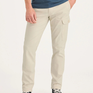 Pantalones cargo de lona ligeros para hombre personalizados OEM diseño de patrón recto informal multibolsillo con cintura media - Product Image 4