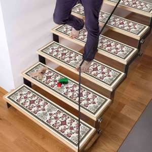 Ethnic Step Rug, Printed Rug, Bohemian, Kilim, Botanical, Personalized, Machine Washable,Goblen - Product Image 5