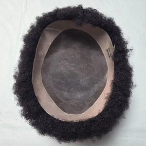 Toupet de cheveux afro Taz, base mono, perruque prothèse pour hommes - Noir africain bangladais - Product Image 1