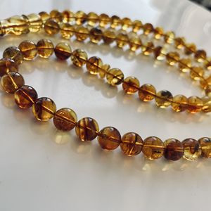 Perles de prière en ambre naturel avec inclusions d'insectes, chapelet en ambre - Product Image 5