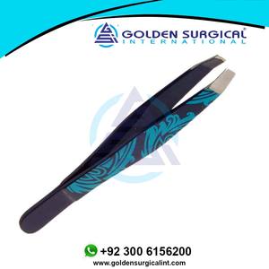 Ensemble de pinces à épiler de beauté, pinces à épiler à pointe inclinée et pointue, fabriquées en acier inoxydable, lot de 2 instruments de beauté - Product Image 3