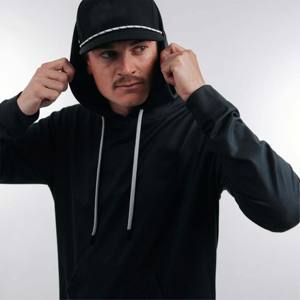 Sudaderas con capucha sin mangas ajustadas con forro polar Tapered Men OEM Wholesale men Street wear Loose Long Sleeve Print Graphic - Product Image 3