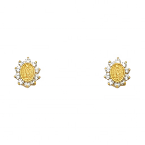 Joyería de Moda, Aretes de Aleación Chapados en Oro con la Imagen de la Virgen María, Antideslustre, para Boda, Compromiso, Regalo para Mujer, Clásico y Moderno - Product Image 1