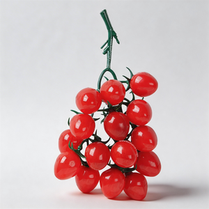 Bouquet réaliste de tomates cerises en plastique pour décoration de cuisine et arrangements floraux Fruits artificiels pour la décoration de la maison - Product Image 1