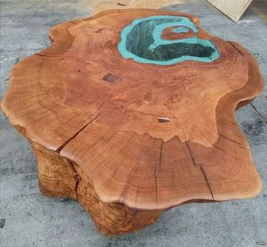 COMBINE <b>RESIN</b> and WOOD Best Quality Luxury Home Furniture Solid Walnut Wood Restaurant Dining Coffee River Kitchen <b>Epoxy</b> - Product Image 3