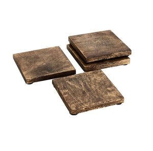 Dessous de verre en bois Minimaliste Blanc Boisson Chauffage Acacia Sous-verres en bois Style Antique Meilleure vente - Product Image 6