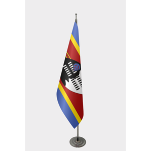 Drapeau Officiel de l'Intérieur d'Eswatini Imprimé Numériquement avec Mât en Aluminium - Product Image 1