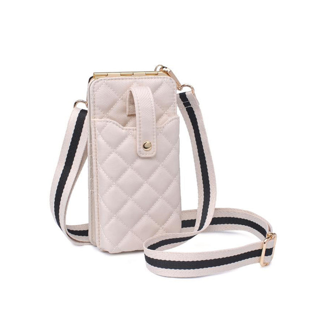 Women Ladies Outdoor Nylon Quilted Cell Phone Crossbody Sling Bag Card Holder Mobile Phone Purse Shoulder Bags