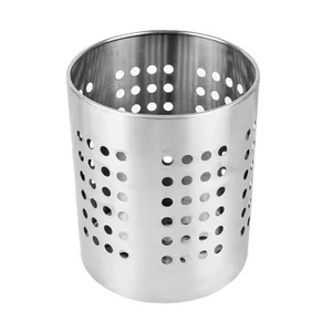 Stainless steel cutlery <b>holder</b> Organizer for <b>Cooking</b> <b>Spoons</b> Silverware Spatulas Stylish Metal Container - Product Image 5