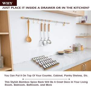 Organisateur de tiroir à épices en bambou-Ensemble de 8 pièces-7 "de large par pièce-Combinez les pièces dans un support de 14" de large (7 "ou 14") - Product Image 6