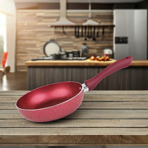 Modern Maroon 24cm Chef Granito Series Nonstick <b>Fry</b> <b>Pan</b> 3-Layer Marble Coating Square Stainless Steel Grill Aluminium Cooking - Product Image 2