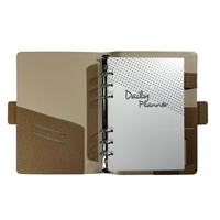 Carnet de planification A5 en cuir PU rechargeable à 6 anneaux avec fermeture à boucle magnétique, logo personnalisé