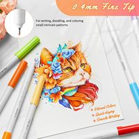 Stylos marqueurs Ohuhu pour la journalisation 40 couleurs marqueurs d'art double pointe extra fine et stylos à pinceau marqueurs de coloration à base d'eau