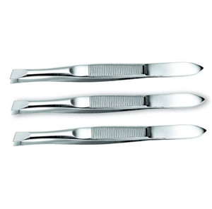 แหนบถอนขนตาและคิ้วสีเงินแบบมืออาชีพปลายเอียงและด้ามจับแบบตรงเป็นมิตรกับสิ่งแวดล้อมและยั่งยืน - Product Image 3