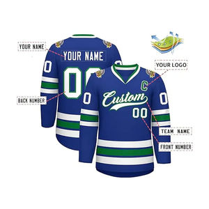 Uniformes de Hockey sobre Hielo con Logotipo Personalizado Sublimado OEM, Conjunto de Equipo de Poliéster Negro, Camisetas de Hockey - Product Image 3