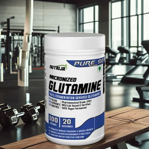 Poudre de glutamine micronisée dans la saveur de limonade aux myrtilles 5g par portion Bouteille de 500g Suppléments nutritionnels pour adultes - Product Image 1