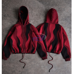 Sweat à capuche zippé court pour femme, personnalisé, en polaire polyester, coupe oversize, coupe-vent, streetwear hiver, style Y2K - Product Image 3