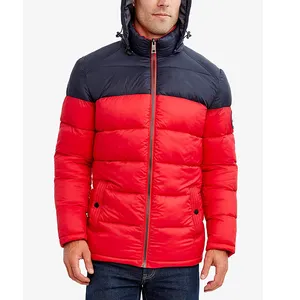 红色 & 深蓝色优质低价河豚夹克个性化常规修身防风男士河豚夹克待售