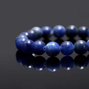 Bracelet en cristal de sodalite bleu rond lisse de 8 mm, 7 pouces, bijoux africains naturels - Product Image 4