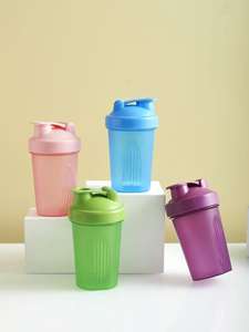 Gobelet à shaker en plastique personnalisé avec logo, 400 ml, pour la salle de sport, la remise en forme, les entraînements, shaker portable pour protéines en poudre, bouteille de fitness avec boule fouet en fil métallique - Product Image 4