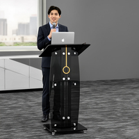Podium en verre personnalisé de haute qualité discours d'école pupitre conceptions exquises support de podium en verre portable