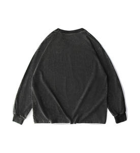 Haute qualité hommes rétro t-shirts coton lourd taille américaine hommes Vintage acide lavé à manches longues T-shirt pour hommes livraison DDP - Product Image 1