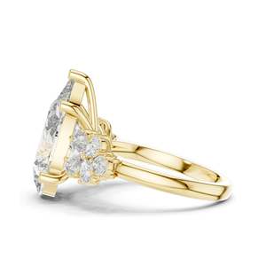 Anillo Floral con Diamante de Laboratorio en Forma de Pera de 6.8 CT para Mujer, Claridad VVS-VS EF, Oro de 18KT, 14KT, 10KT y Plata 925, Oro Rosa, Amarillo - Product Image 5