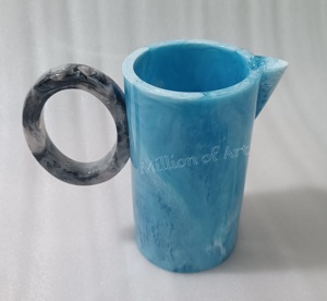 Jarra de Agua Ecológica de Resina de Poliéster con Diseño Moderno y Asa, Color Aqua Swirl, Calidad Premium para la Vuelta al Cole, 2025 - Product Image 4