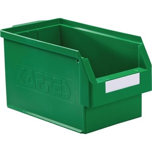 L350xW200xH200mm PE Green GRID PLAN Plastic <b>Storage</b> Bin - Product Image 1