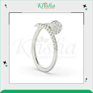 Bagues en diamant de haute qualité, design élégant, couleur blanche DEF, pierres naturelles et cultivées en laboratoire avec clarté VVS/VS, provenance Inde - Product Image 4