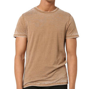 Camiseta de Hombre de Estilo Casual Personalizado, Lisa, de Manga Corta, con Logotipo Frontal, Transpirable, Ecológica, de Secado Rápido, 100% Algodón, Talla Grande, Lavado Ácido - Product Image 1