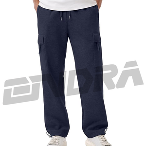 Pantalones cargo de pierna ancha azul oscuro para hombre, estilo streetwear, ajuste holgado, diseño cómodo, debe tener una pieza de moda que se vea rápida - Product Image 3