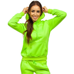 ชุดวิ่งจ๊อกกิ้งมีฮู้ด2ชิ้นแฟชั่นสำหรับผู้หญิงชุดวอร์มสีพื้นสำหรับฤดูหนาวกำหนดเองได้ - Product Image 2