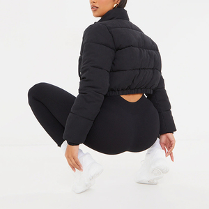 OEM Fabricante de logotipo personalizado de invierno cálido de las mujeres Zip Up Plain Blank Bubble Jacket personalizado Casual recortada Puffer Jacket's - Product Image 3