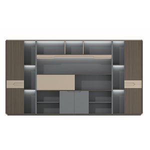 Bureau de direction moderne en L avec panneau en bois, table de PDG, poste de travail informatique de luxe, extension de mobilier de bureau - Product Image 1