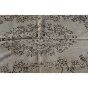 พรมตุรกีวินเทจ ขนาด 4.7x7.9 ฟุต สีเบจ ลายดอกไม้ ทำจากขนสัตว์ - Product Image 5