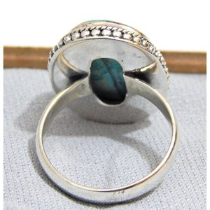 Handmade <b>925</b> Sterling <b>Silver</b> Natural Turquoise Gemstone <b>Ring</b>-Elegant Anniversary Gift for Her R0072-GS - Product Image 3