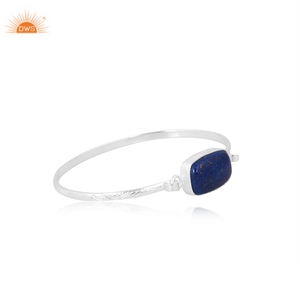 Bracelet en argent sterling 925 avec pierres précieuses naturelles en lapis-lazuli pour femmes, collection vintage, fabricant de bijoux personnalisés. - Product Image 3
