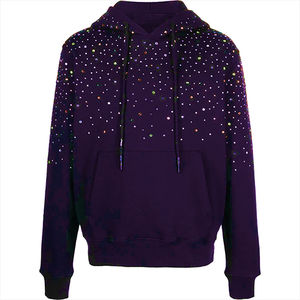 Sudaderas con capucha de diamantes de imitación para hombre de calidad superior nueva llegada diseño de invierno con cremallera patrón sólido e estampado directo de Pakistán - Product Image 1