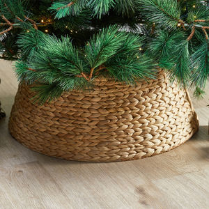 Jupe d'arbre en jacinthe d'eau tissée naturelle pour décorations de Noël pour l'espace domestique, artisanat en gros - Product Image 2